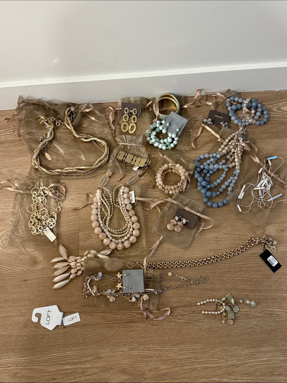 Bundle of necklaces, earrings and bracelets